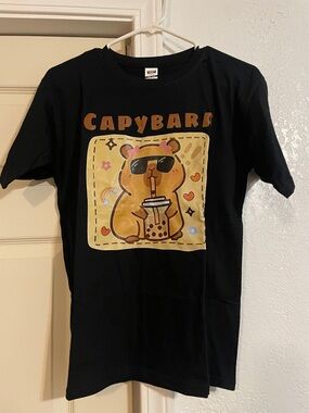 Kids' Capybara Graphic Tee in Black